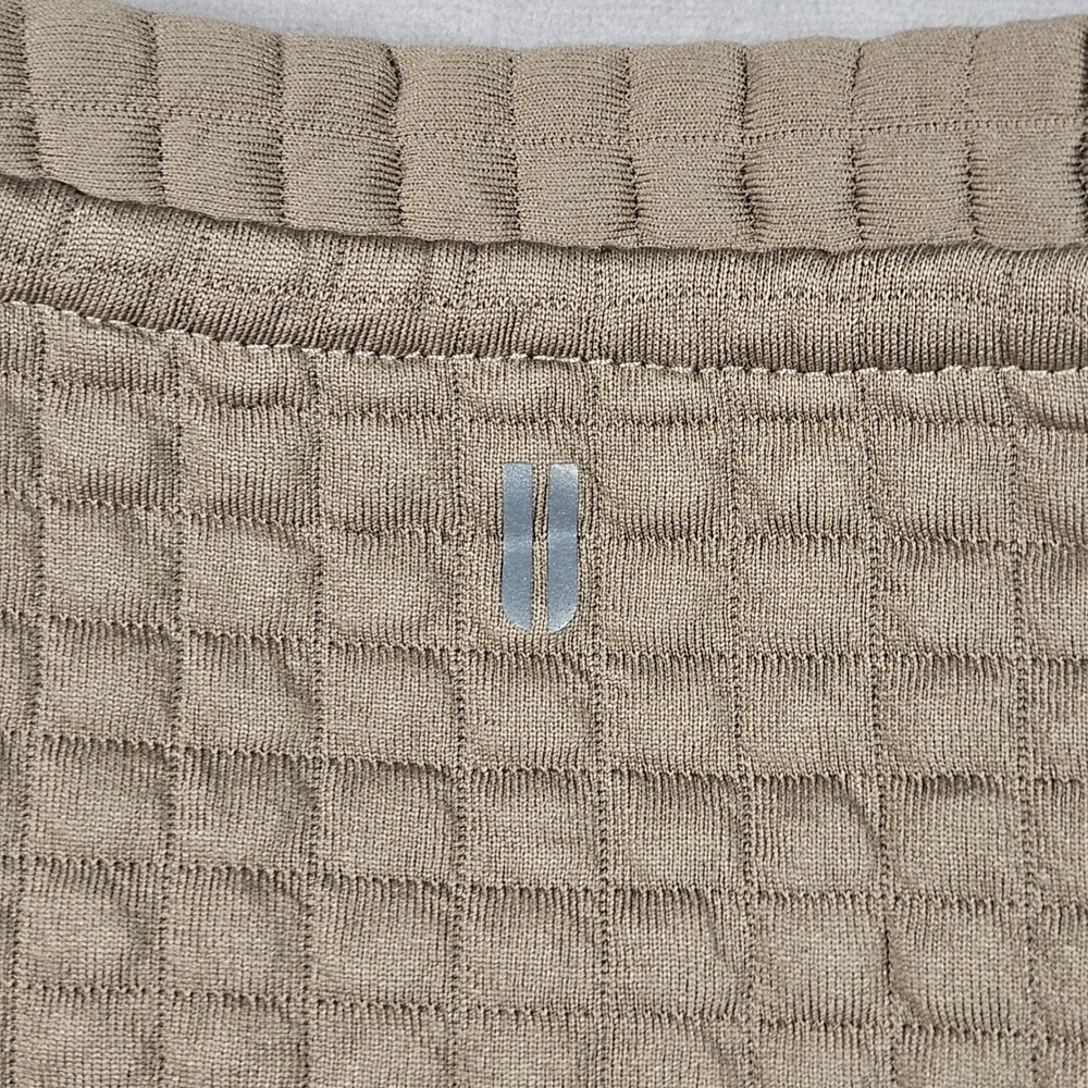 NOBULL Quilted Grid Sweatshirt Mens Medium Tan Performance Crewneck Pullover - Picture 7 of 12